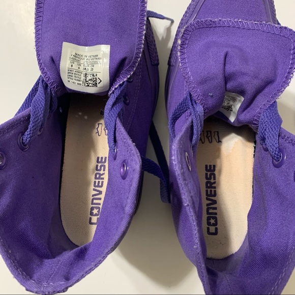 Women's Converse Chuck Taylor Purple Platform Wedge 542432C Size 6 - Picture 9 of 11